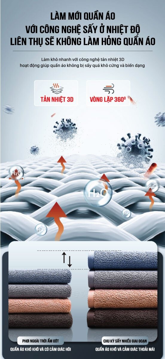 Tủ sấy quần áo Coex CD-6109 giúp loại bỏ vi khuẩn khi sấy ở nhiệt độ cao