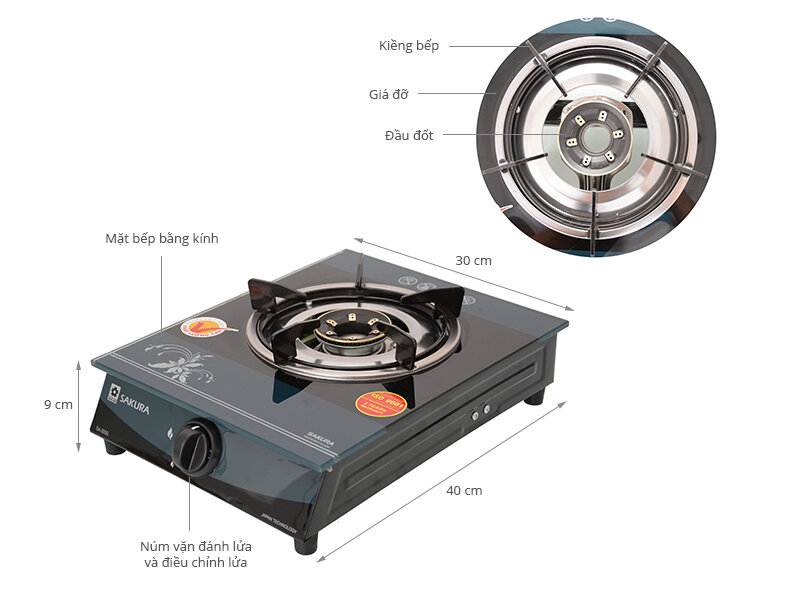 Bếp gas đơn Sakura SA-300G Bếp gas đơn Sakura SA-300G