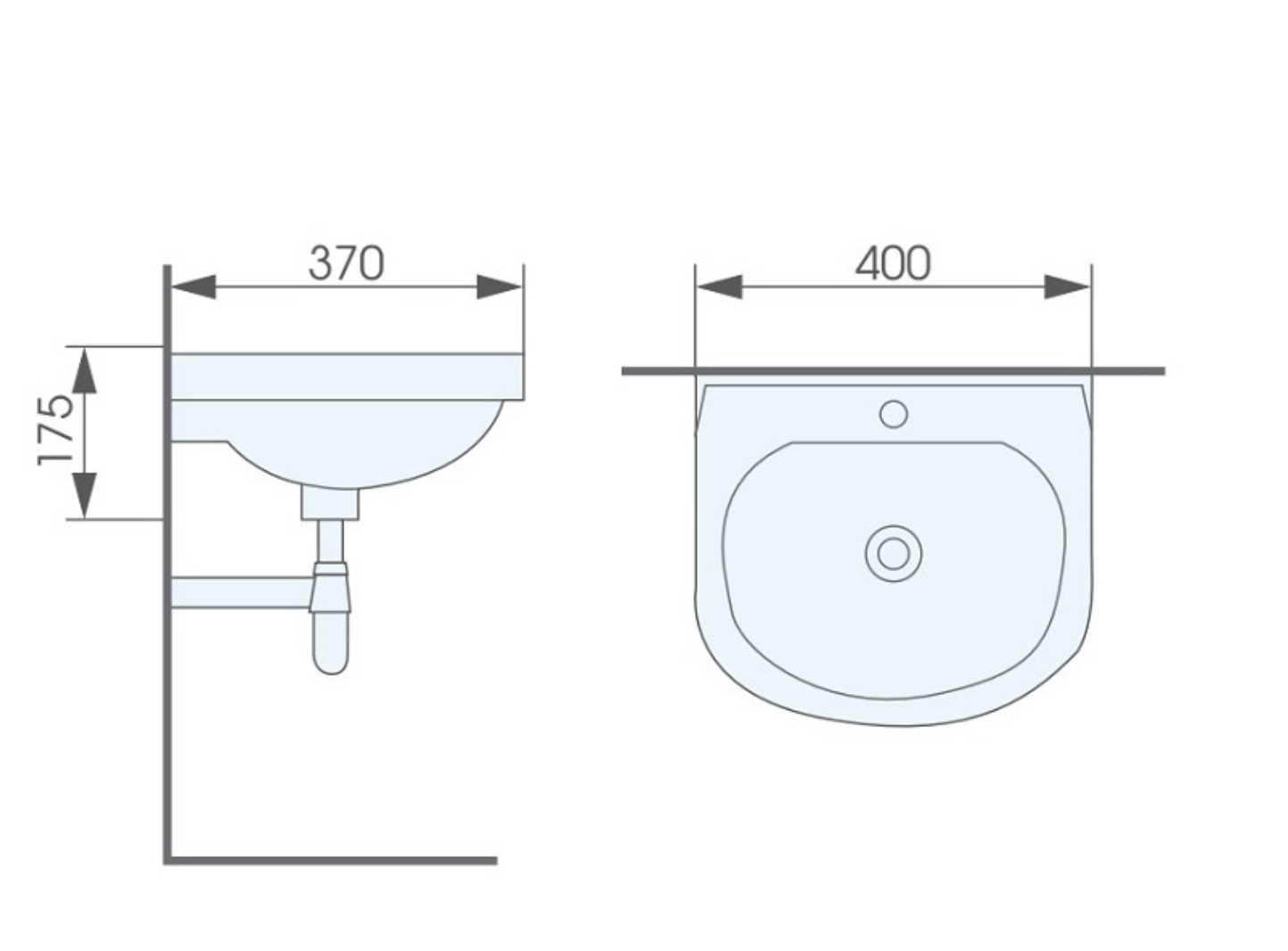 Bản vẽ kỹ thuật chậu rửa ATMOR AT2829 treo tường