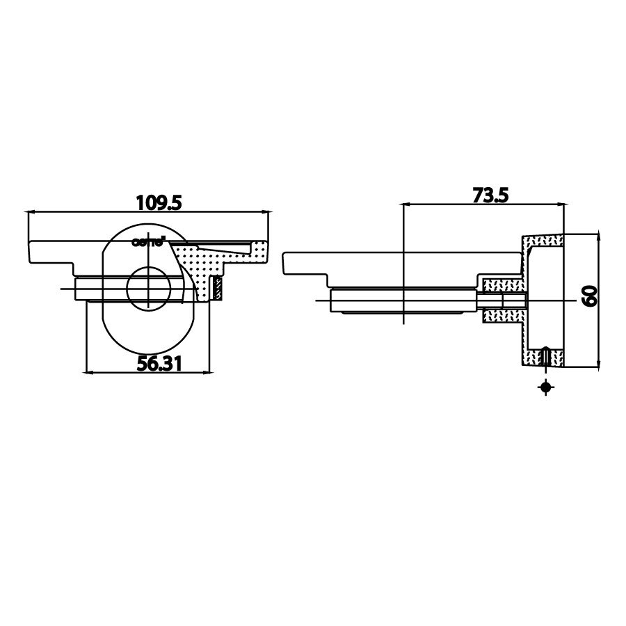 Bản vẽ kỹ thuật kệ đựng xà phòng COTTO CT0122(HM)