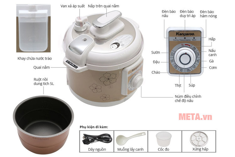 Nồi áp suất điện đa năng Kangaroo KG135 (5 lít)