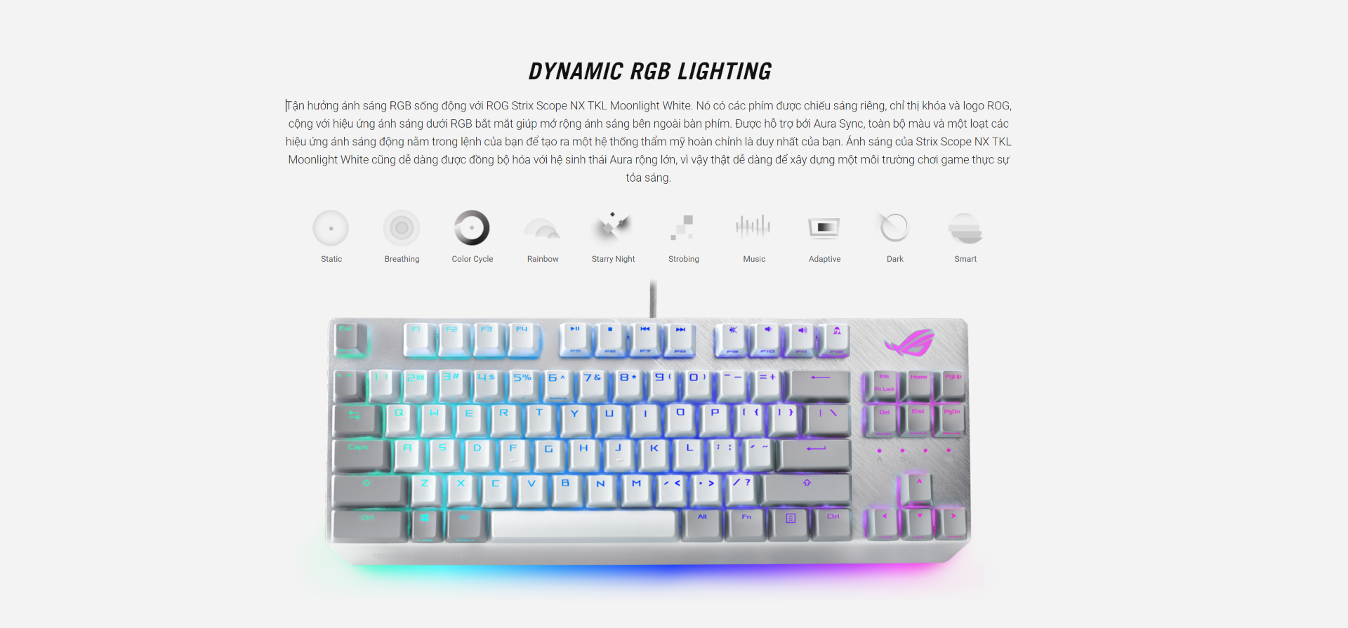 Bàn phím Asus ROG Strix Scope NX TKL Moonlight Red sw