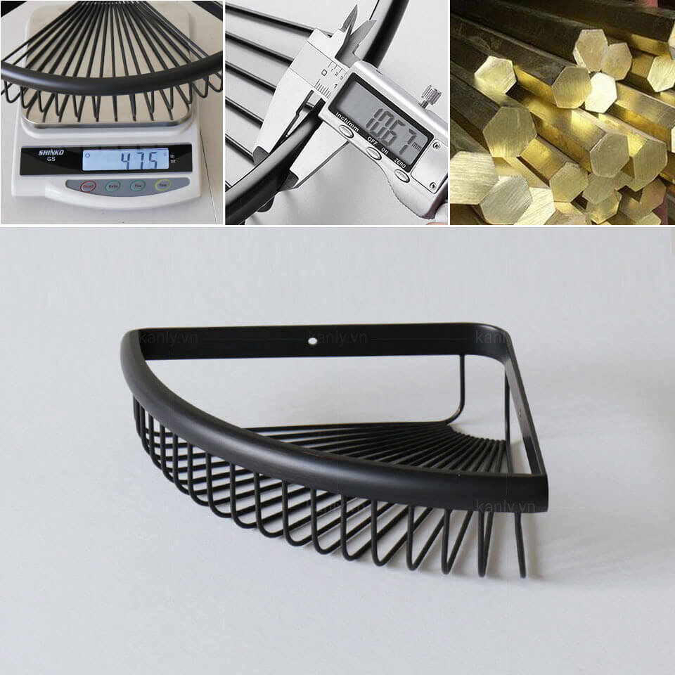 Kệ treo góc nhà tắm bằng đồng Kanly GCK28 / GCK28B