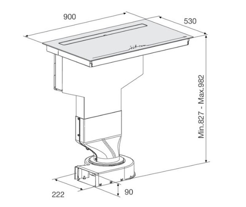 Kích thước bếp từ âm 4 vùng nấu Malloca HIH-904 Slim