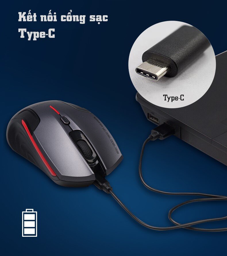 Chuột gaming không dây Newmen D500 (Dual Mode BT5.0 & 2.4Ghz)