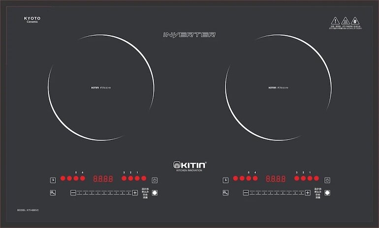 Bếp từ Kitin KTI-666VC có thiết kế thanh lịch, sở hữu gam màu đen chủ đạo