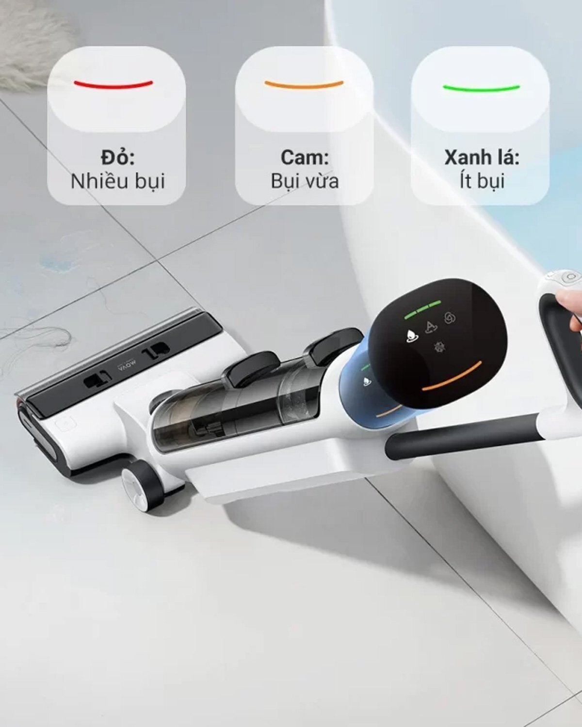 Màn hình LED thông minh của máy hút bụi lau nhà Mova K12 Pro