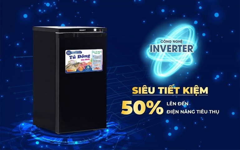 Tủ đông Sanaky inverter 4 ngăn 118 lít VH-160K3 Tủ đông Sanaky inverter 4 ngăn 118 lít VH-160K3