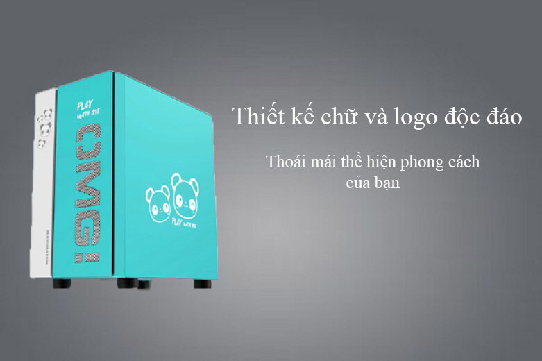 Thùng máy/ Case Xigmatek OMG Aqua EN45808 (No Fan) | Thiết kế chữ và logo độc đáo