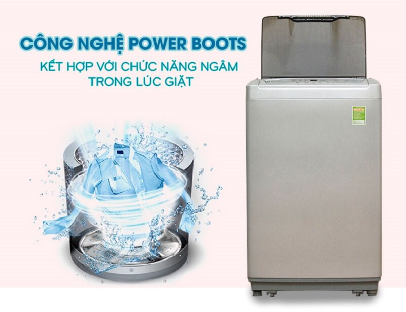 Công nghệ giặt hiện đại Power Boots có khả năng kết hợp với chức năng ngâm khi giặt Công nghệ giặt hiện đại Power Boots có khả năng kết hợp với chức năng ngâm khi giặt