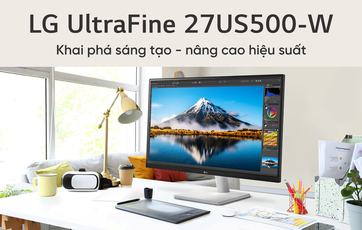 LG UltraFine 27US500-W đáp ứng nhu cầu giải trí và làm việc hiệu quả