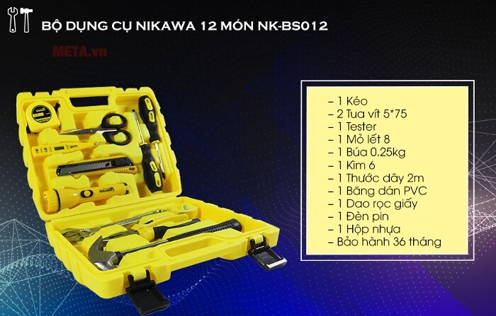Bộ dụng cụ 12 món Nikawa NK-BS012