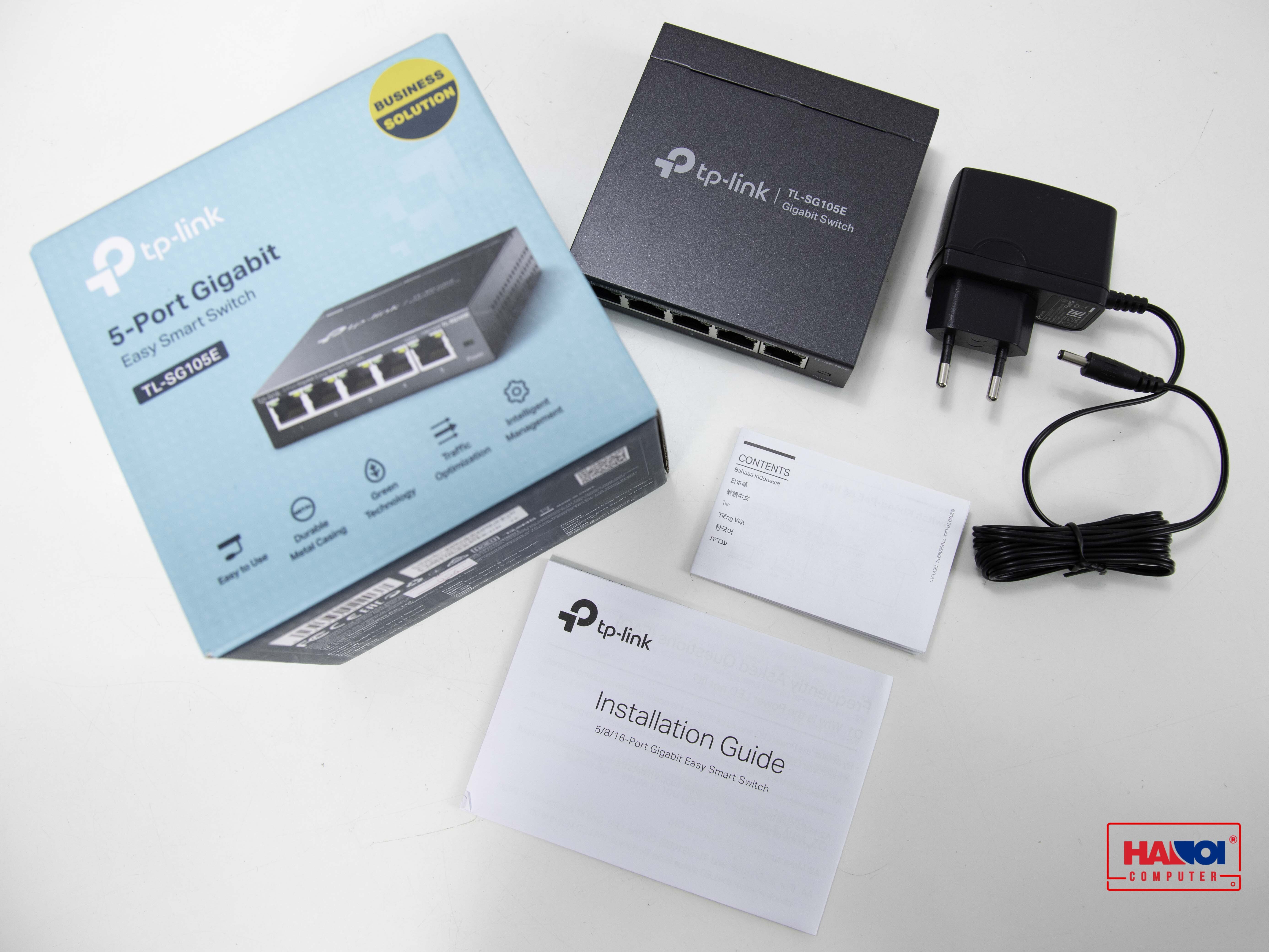 Switch TP-Link TL-SG105E (5-Port Gigabit Desktop Easy Smart Switch ảnh 1