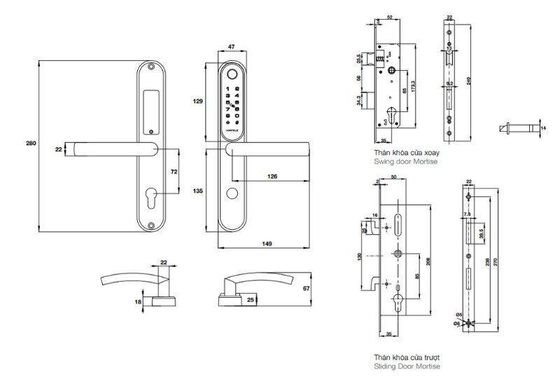 Khóa điện tử Hafele EL6500-TCS