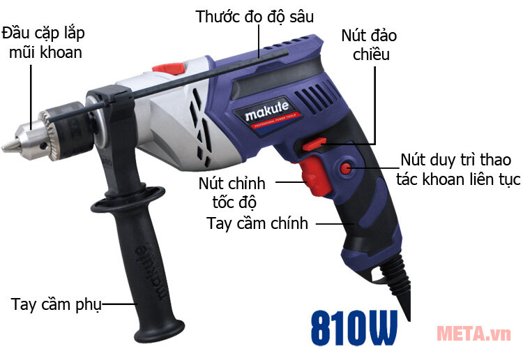 Máy khoan động lực Makute ID009