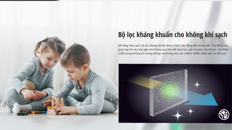 Bộ lọc có chứa đồng giúp ngăn lại các hạt mùi Máy hút bụi