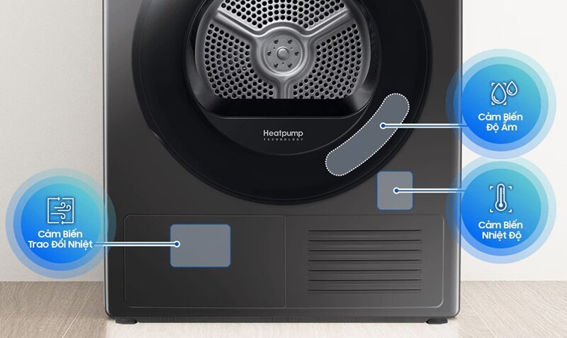 Máy sấy bơm nhiệt Samsung Inverter 9 kg DV90CGC2A0ABSV