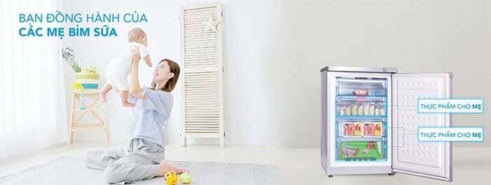 Các mẹ có thể lưu trữ sữa lâu dài Tủ đông Hòa Phát đứng HPF UAH6106
