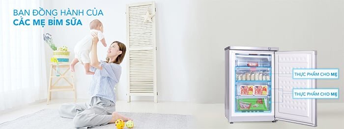 Các mẹ có thể lưu trữ sữa lâu dài Tủ đông Hòa Phát đứng HPF UAH6106