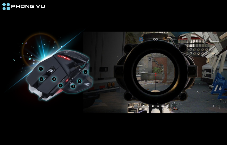 Thao tác chính xác từng mili giây với các nút bấm và tính năng macro tự điều chỉnh