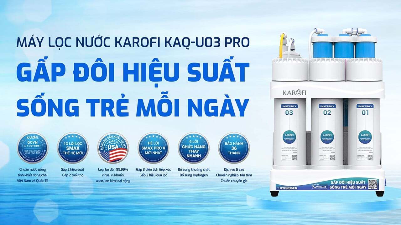 Máy lọc nước Karofi KAQ-U03 giúp bổ sung thêm khoáng chất cho cơ thể Máy lọc nước Karofi KAQ-U03 giúp bổ sung thêm khoáng chất cho cơ thể