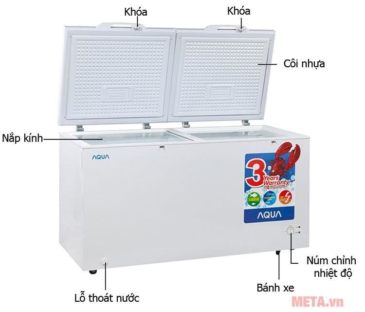 Tủ đông mát Aqua AQF-R490 2 ngăn