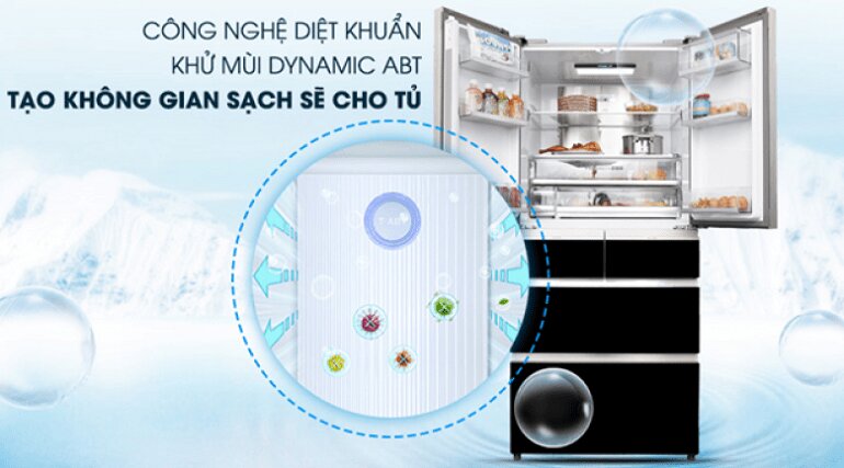 Dynamic Abt công nghệ kháng khuẩn, khử mùi trang bị trên tủ lạnh Aqua Inverter 515 lít AQR-IG686AM
