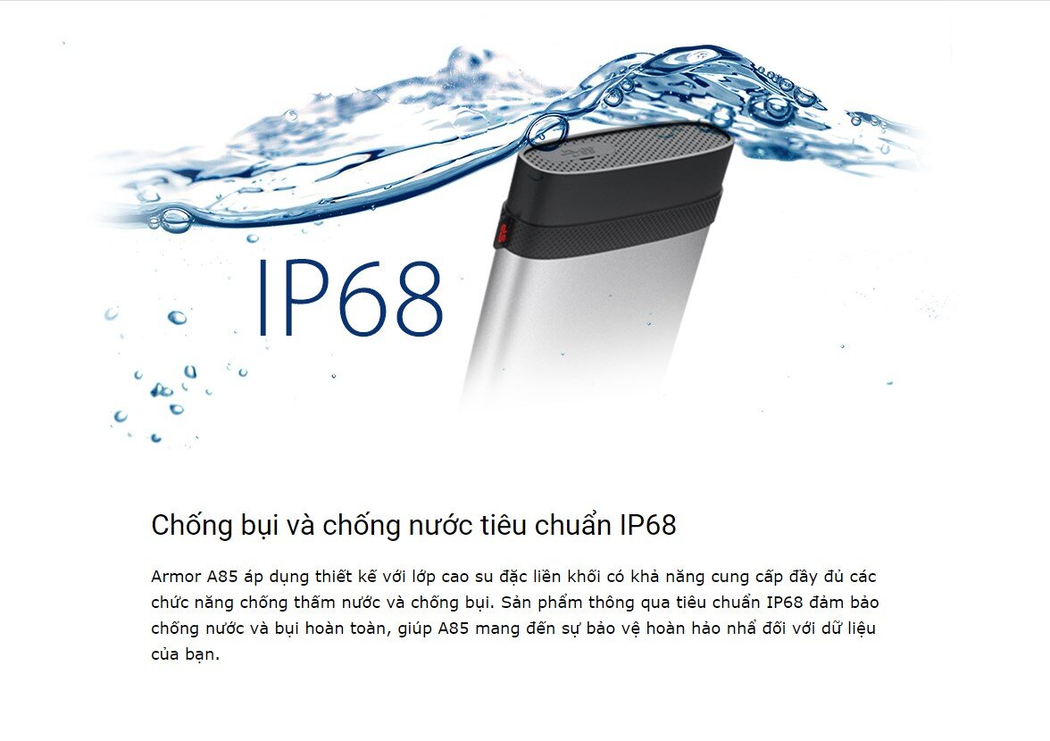 Ổ cứng di động SILICON POWER Armor A85 Bạc USB 3.2 Gen1