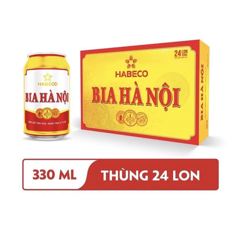 Bia Hà Nội Habeco thùng 24 lon x 330ml