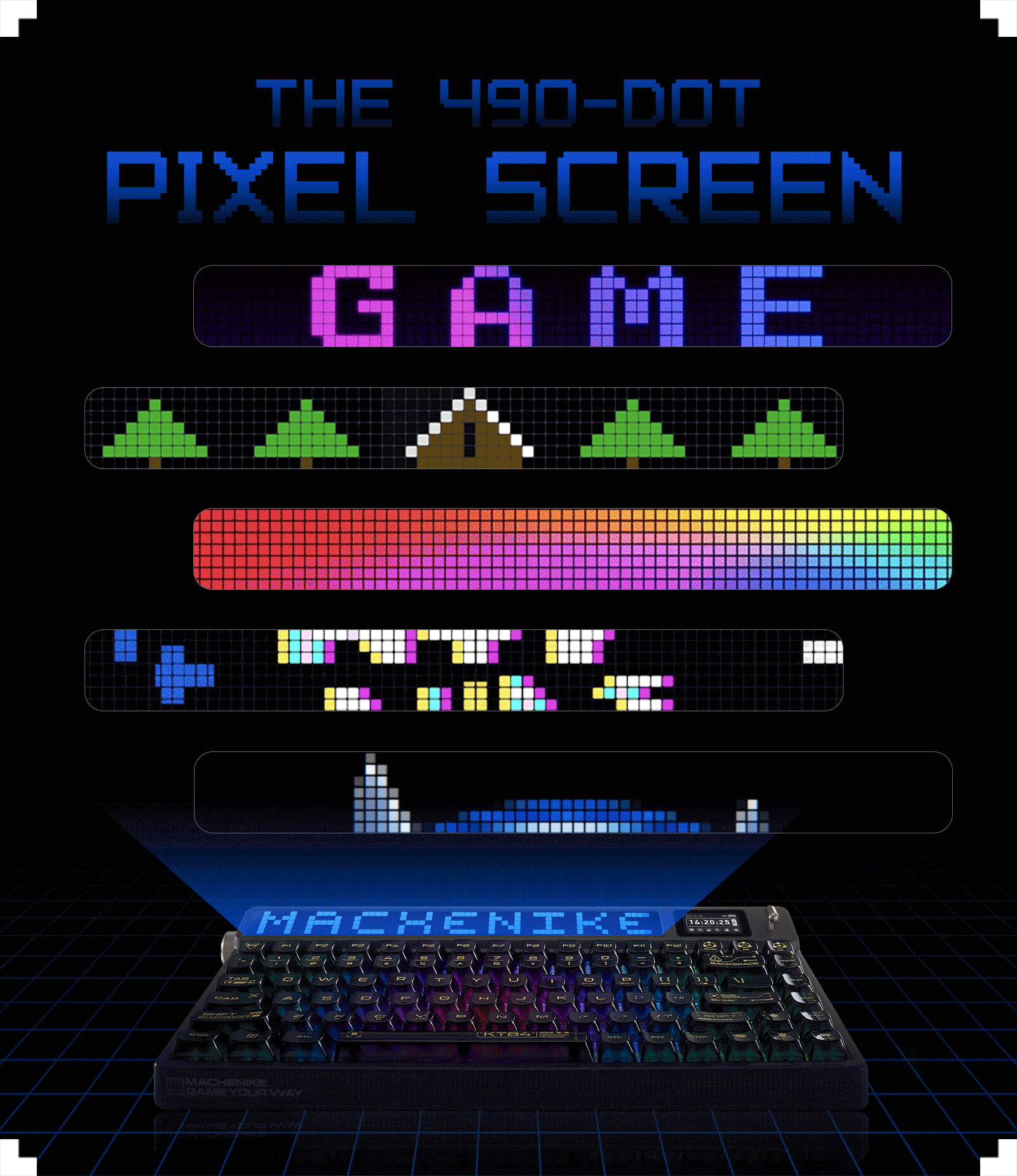 Bàn phím Machenike KT84-B84W Smart Screen Tri-mode 2