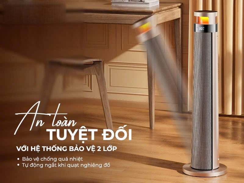 Máy sưởi gốm PTC sẽ bảo vệ khi quá nhiệt Máy sưởi gốm PTC