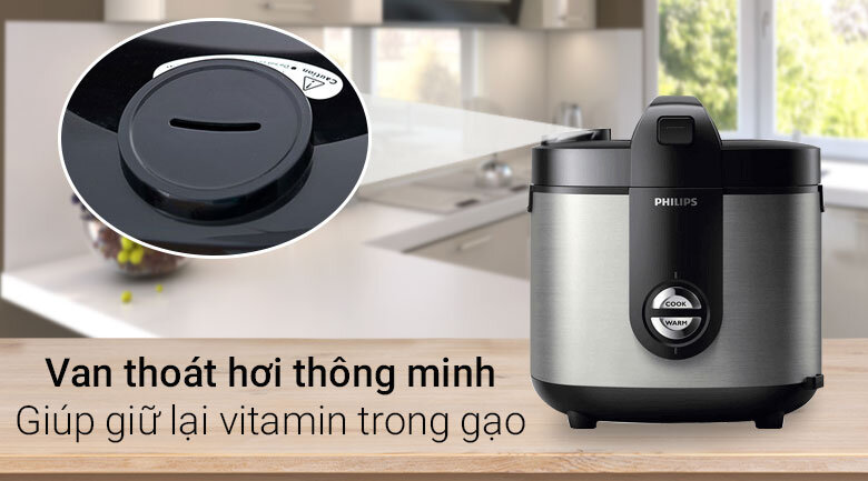 Nồi cơm điện Philips 2 lít HD3128/66 Bạc