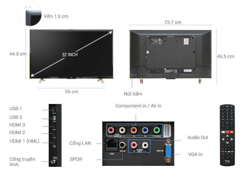 Smart Tivi TCL 32 inch L32P1-SF