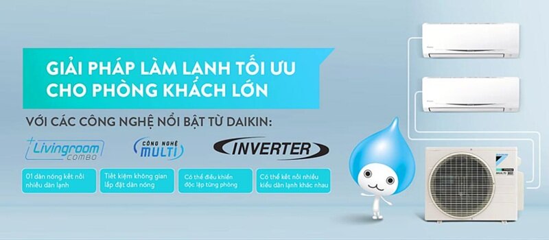 Điều hòa Daikin Inverter 1 Chiều MKC70SVMV/CTKC35RVMV+CTKC35RVMV