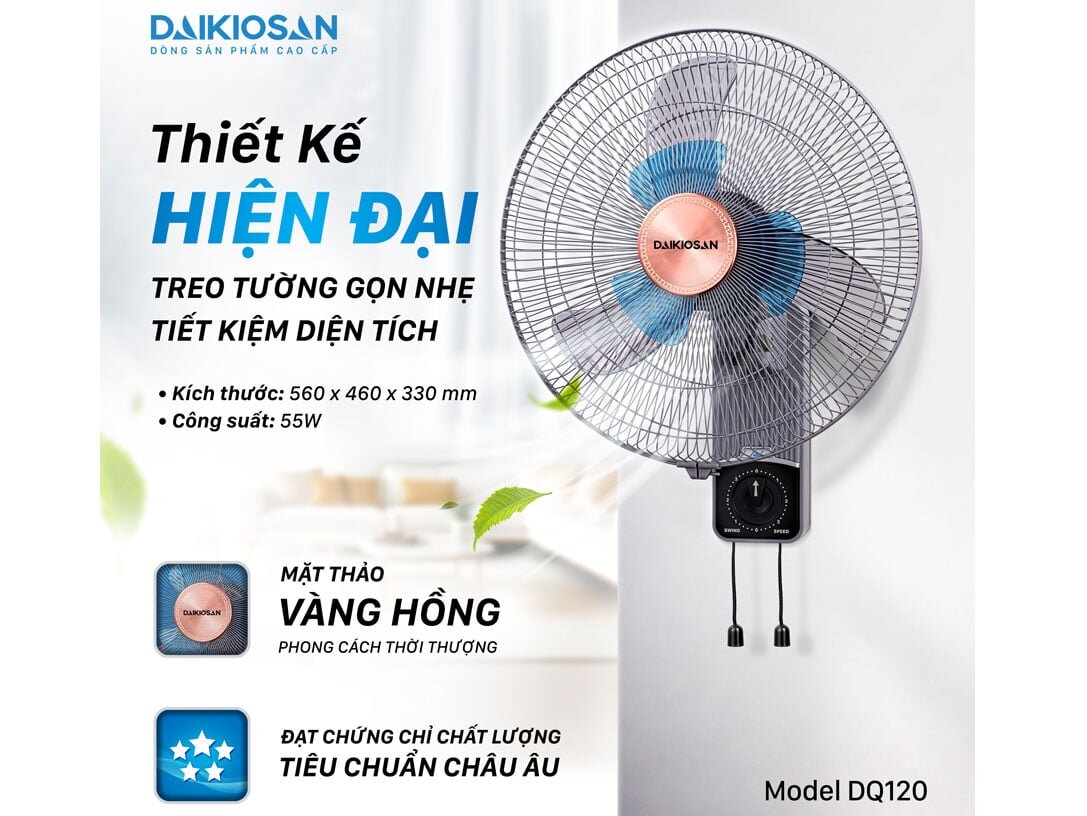 Quạt treo tường Daikiosan DQ120 Quạt treo tường Daikiosan DQ120