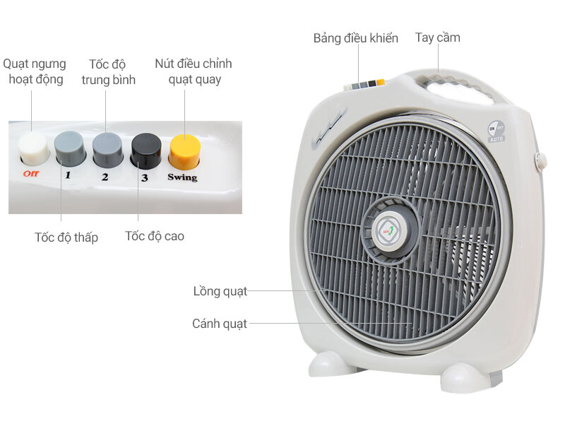 Quạt hộp Asia F16001 xám Quạt hộp Asia F16001 xám