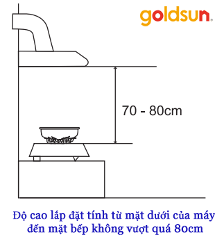 Hút mùi kính cong Goldsun 90cm GS-190D