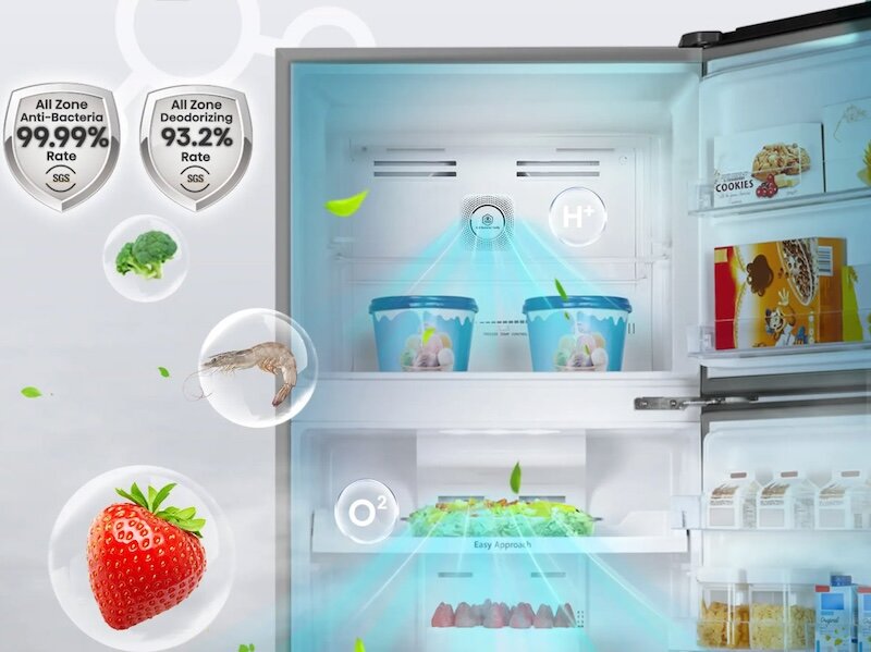 Tủ lạnh Hisense Inverter RT549N4EW-MBU được tích hợp công nghệ kháng khuẩn khử mùi Nano Fresh