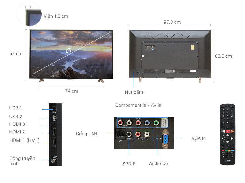 Smart Tivi TCL 43 inch L43P1-SF Smart Tivi TCL 43 inch L43P1-SF