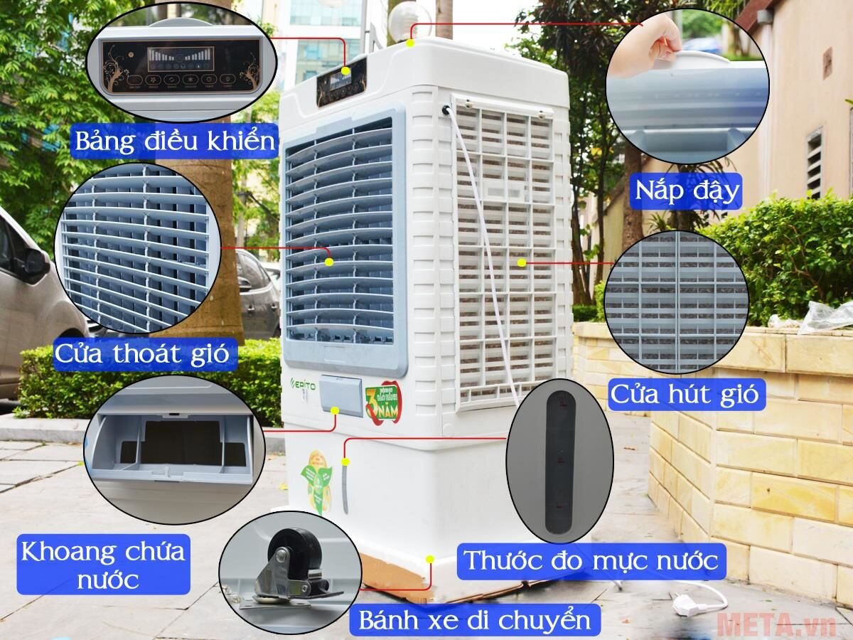 Quạt điều hòa Erito EAC-8001 (50 lít)