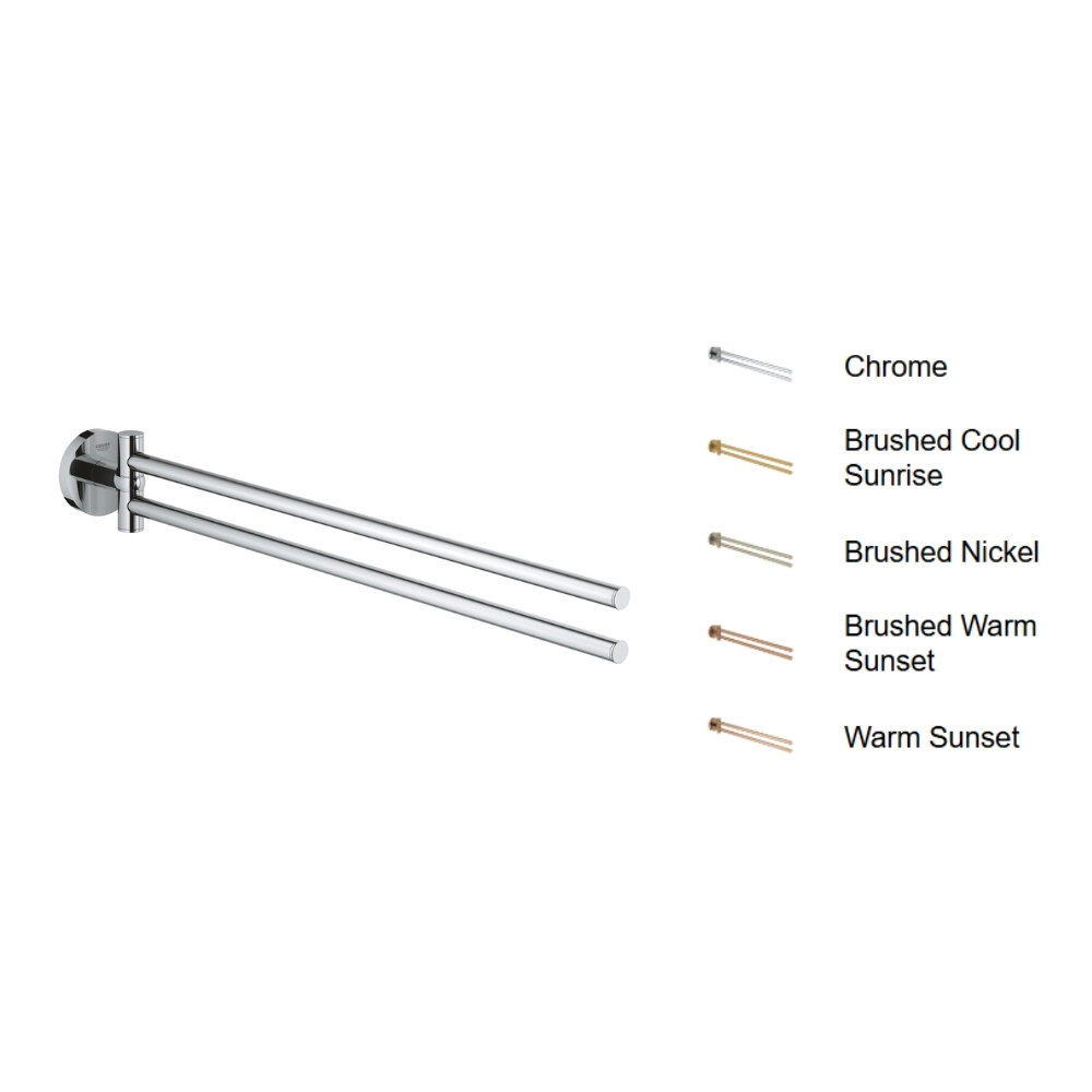 Thanh treo khăn đôi Essentials GROHE 40371001 và các phiên bản mạ màu cực kì sang trọng