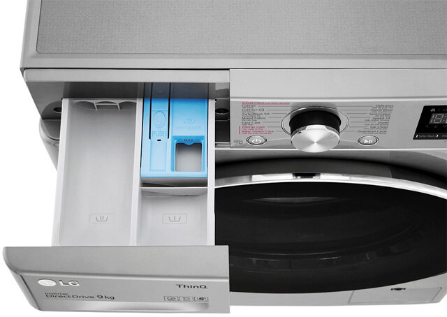 Máy có ngăn đựng nước giặt, xả dạng kéo tiện lợi Máy giặt lồng ngang LG FV1409S2V