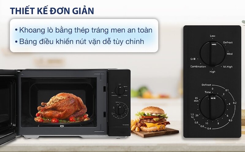 Lò vi sóng kèm nướng Panasonic NN-GM34NBYUE sở hữu thiết kế đơn giản nhưng tinh tế