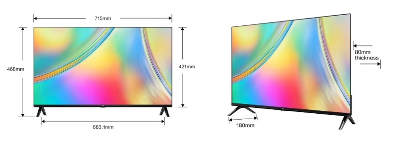 Google Tivi TCL 32 inch 32S5400 3 Google tivi TCL 32 inch 32S5400 kích thước tivi