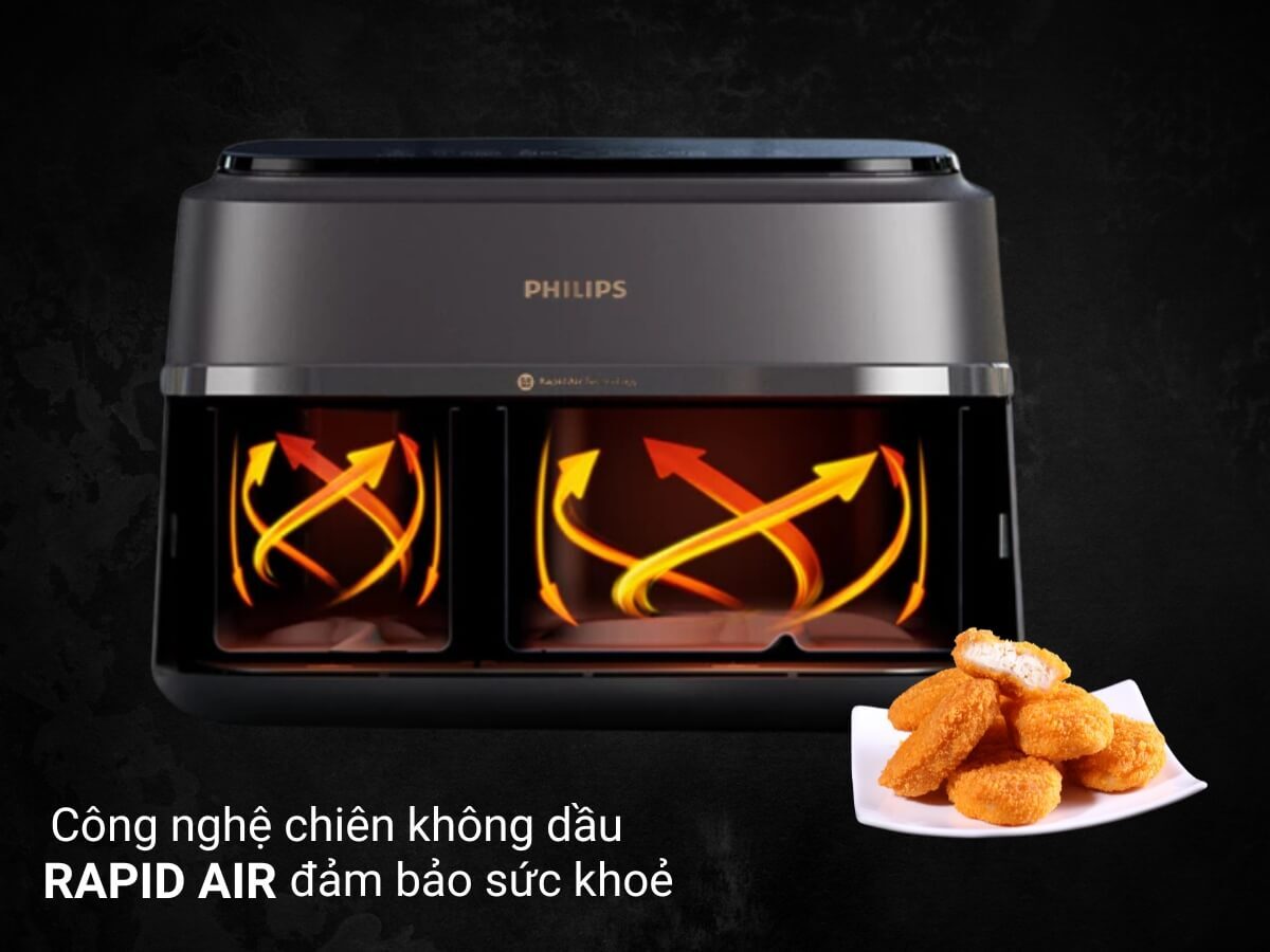 Nồi chiên không dầu Philips NA352/00 có công suất lớn, công nghệ hiện đại Nồi chiên không dầu Philips NA352/00 có công suất lớn, công nghệ hiện đại