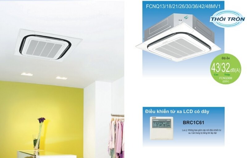 Điều hòa Daikin âm trần 42000 BTU 1 chiều FCNQ42MV1/RNQ42MY1