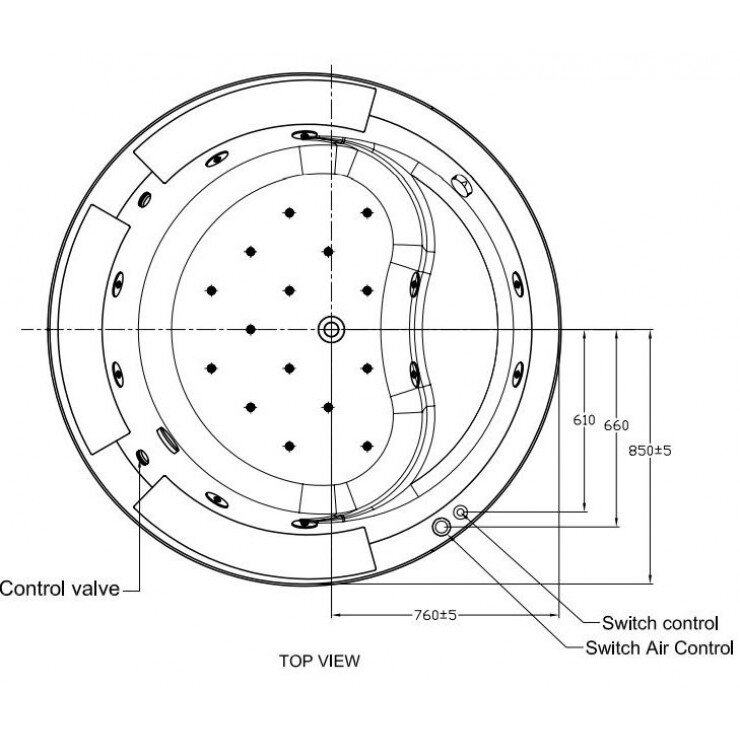 Bản vẽ kỹ thuật bồn tắm massage thủy lực sủi bọt IDS 1.7m 70202100-WT American Standard