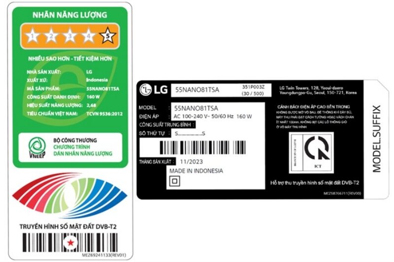 Smart Tivi LG 4K 55 inch 55NANO81TSA