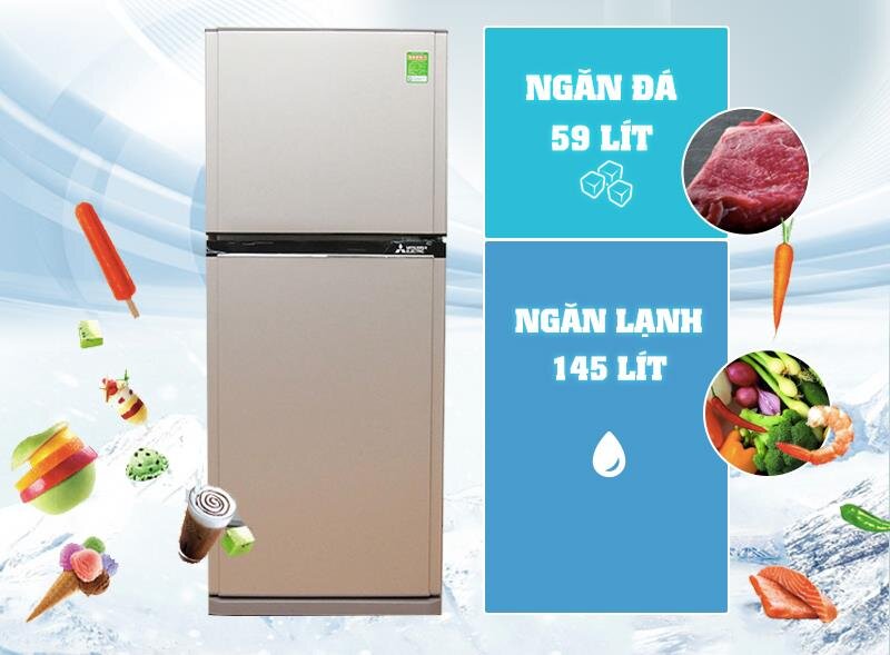 Tủ lạnh Mitsubishi Electric MR-FV28EM-PS-V - 231 Lít Inverter