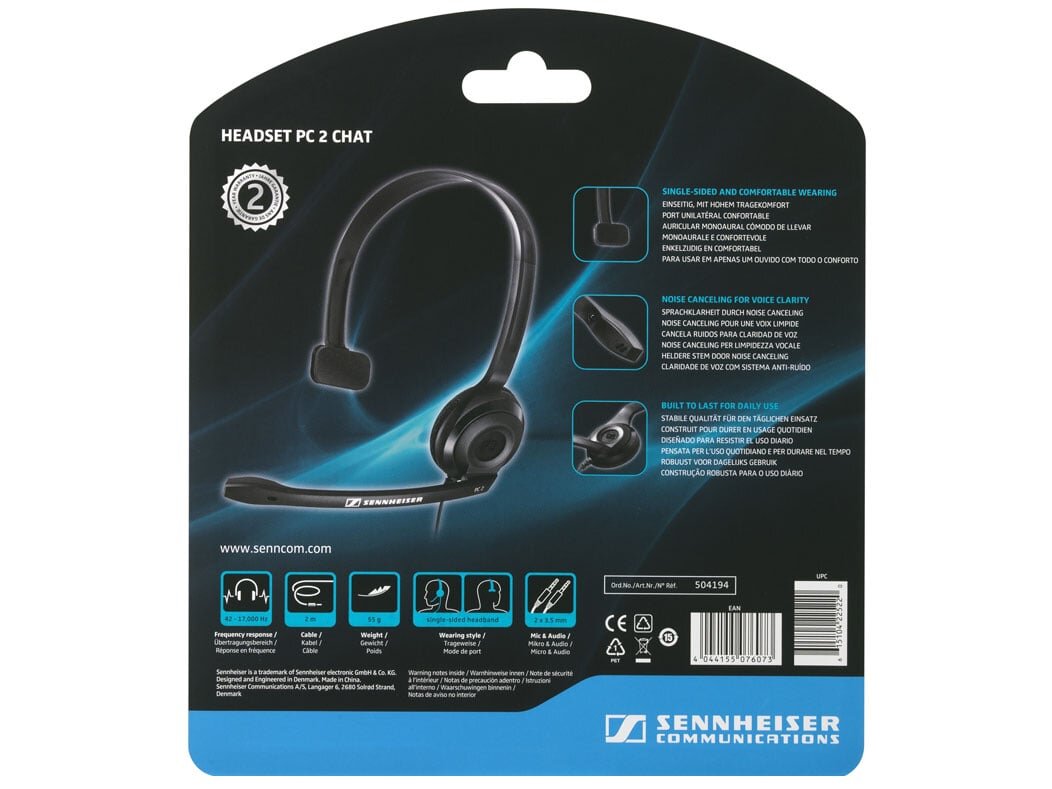 Mặt sau vỏ hộp tai nghe Tai nghe nhạc Sennheiser
